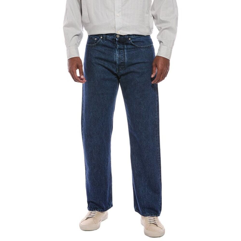 Palm Angels Mens  Straight Medium Wash Jean, Blue